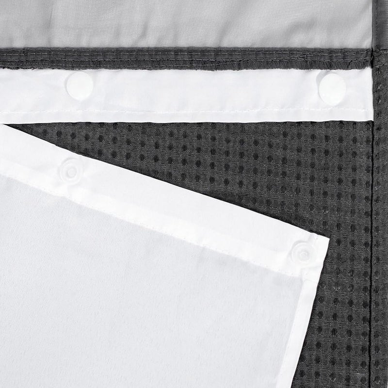 River Dream Heavyweight No Hooks Required Dotted Waffle Weave Shower Curtain with Snap in Liner - 71W x 74H,Hotel Grade,Spa Like Bath Curtain,Graphite Grey - Image 3